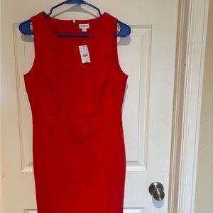 J. Crew Women's Vibrant Red Midi Dress